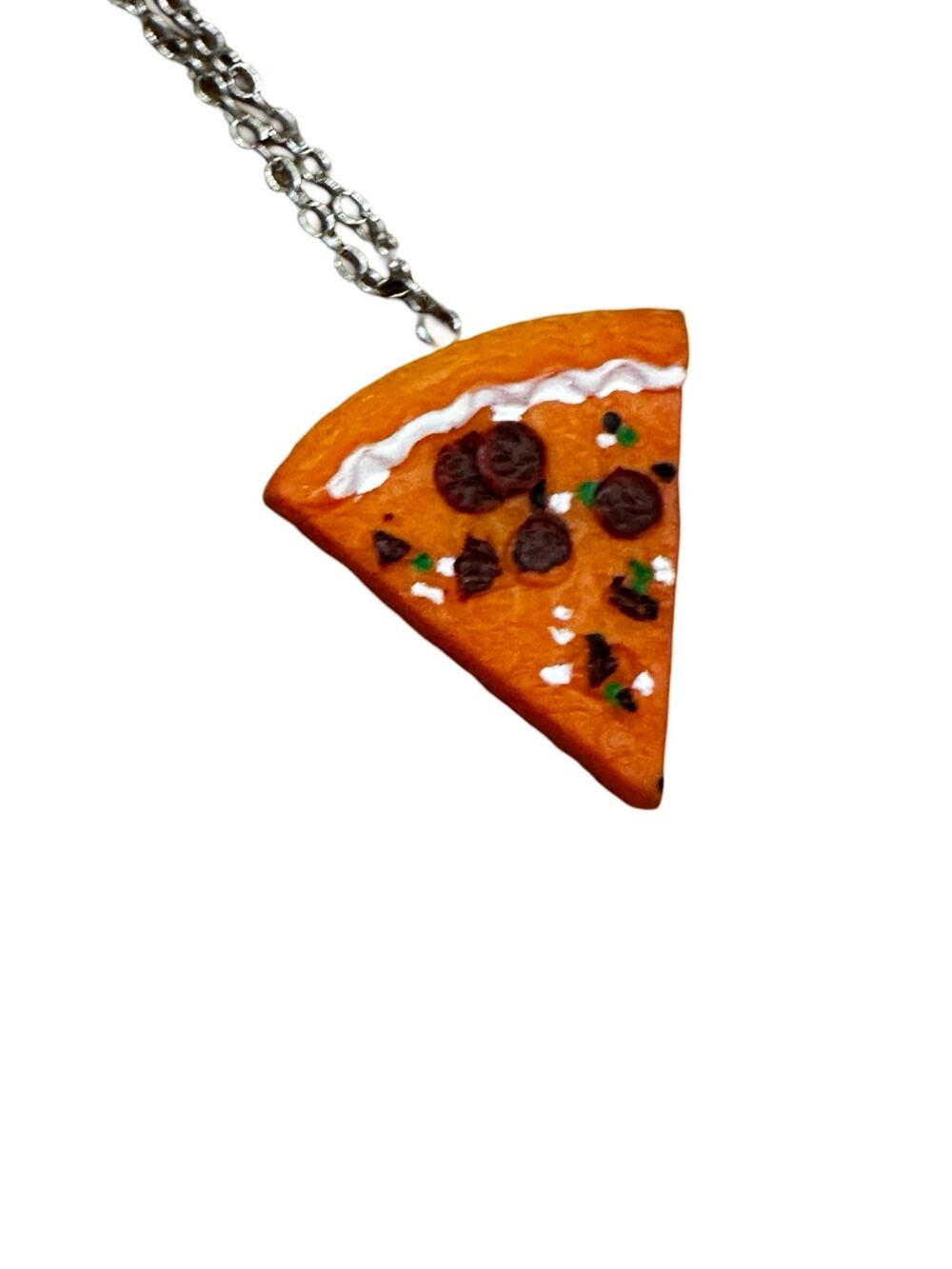 Slice of Pizza Resin Pendant Necklace